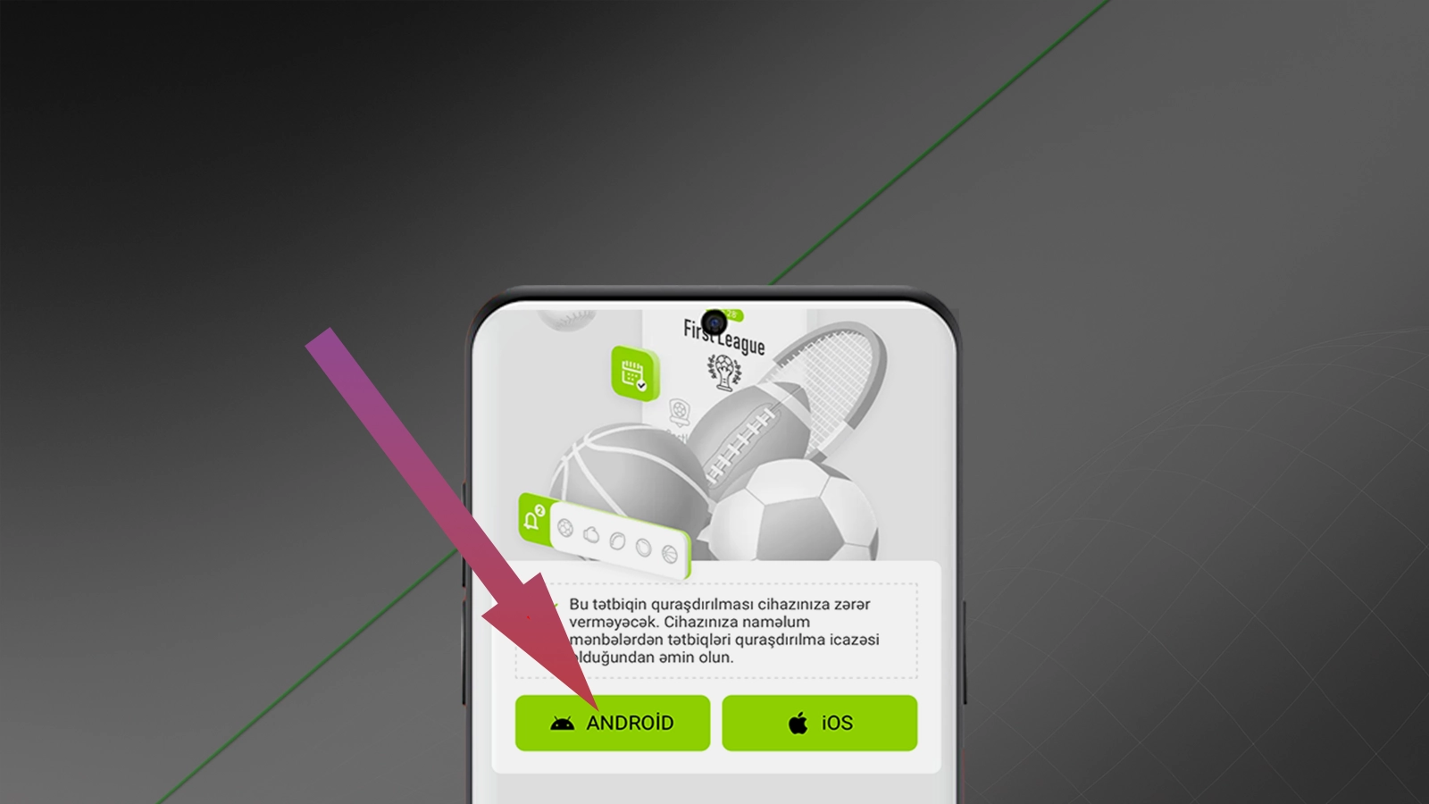 Android o'rnatuvchini yuklab olish uchun belgi