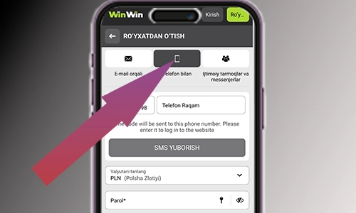 Telefon raqami orqali ro‘yxatdan o‘tish